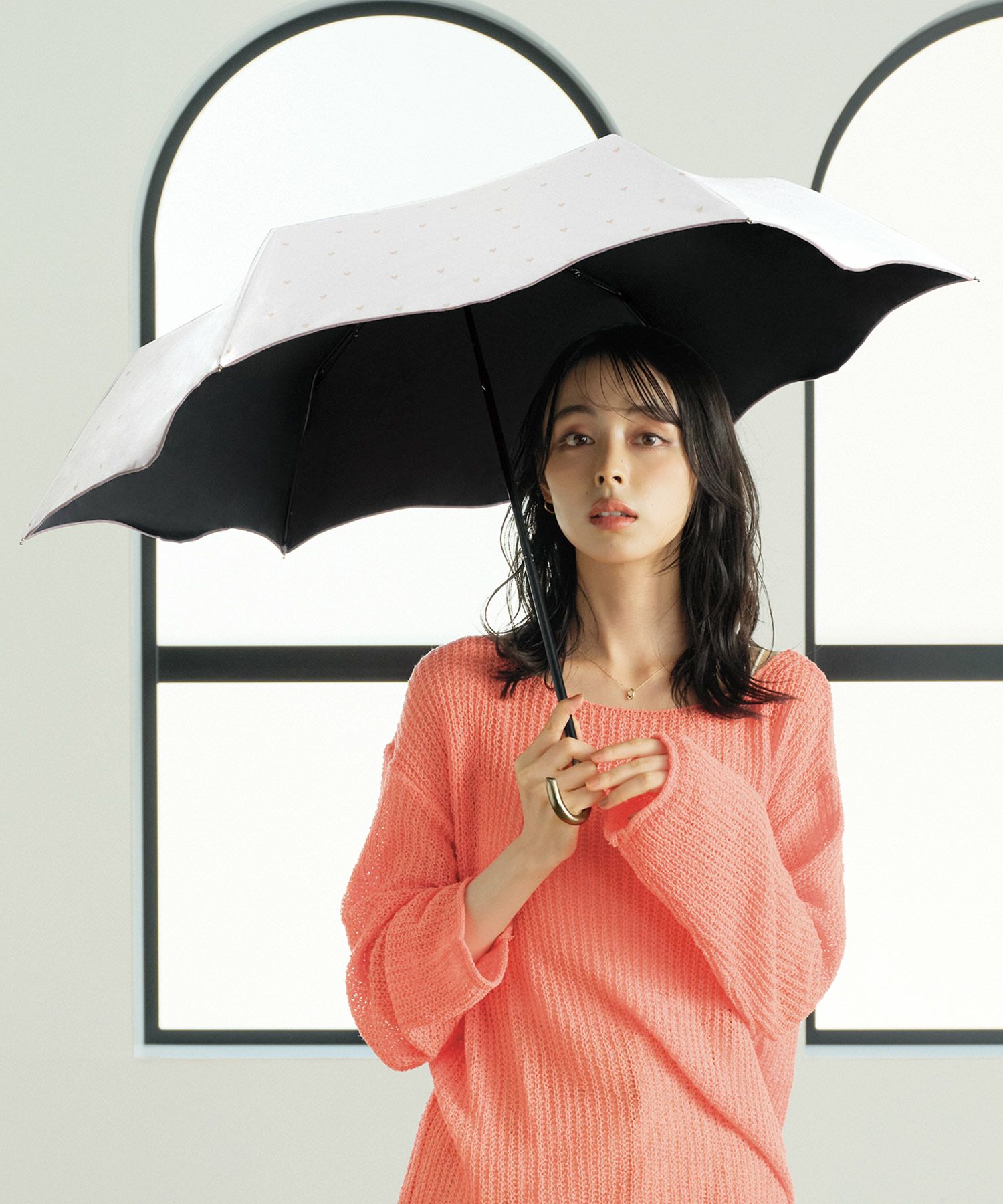 遮光ハートメロウ ミニ Wpc. ギフト対象 日傘 折りたたみ 晴雨兼用