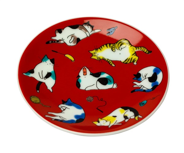 九谷焼「縁起豆皿コレクション」【ねこ】【おまとめ便対象】｜百万石