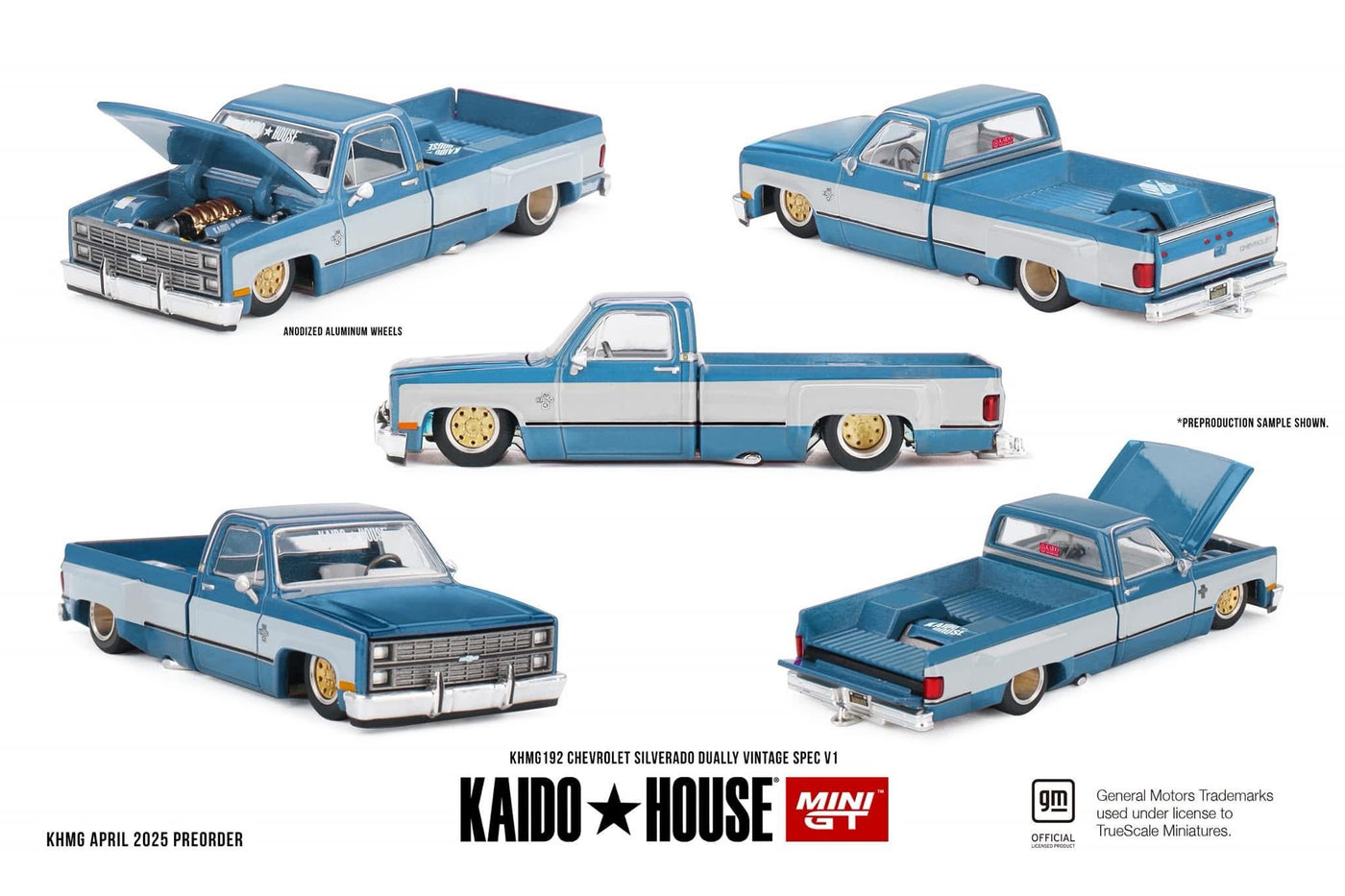 MINI GT KAIDO HOUSE CHEVROLET SILVERADO DUALLY V1 (BLUE) – Boss