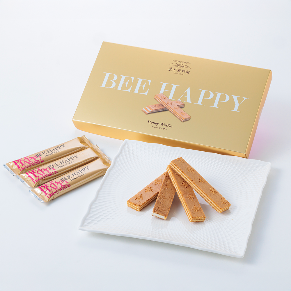 BEE HAPPY ハニーワッフル (1箱 8本入り)｜はちみつの専門店なら杉養蜂