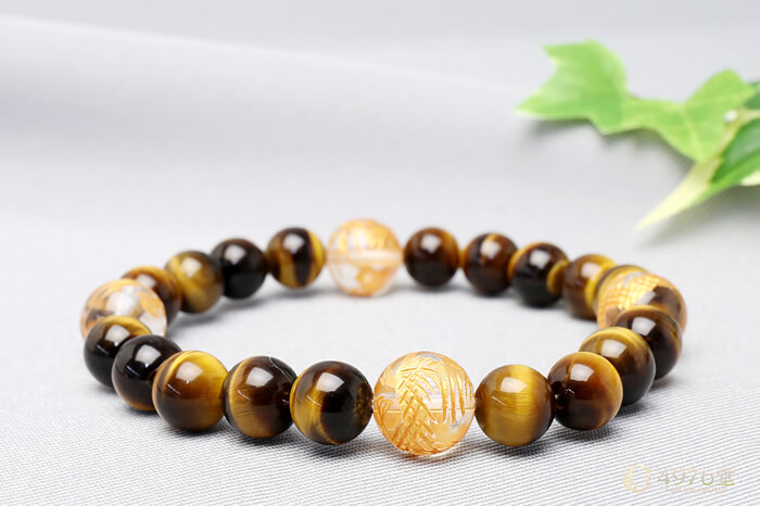 タイガーアイ・金龍水晶 ブレスレット 8mm ｜ 天然石通販の4976堂