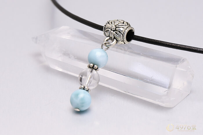 ラリマー・水晶 ネックレス 三連 ｜ 天然石通販の4976堂