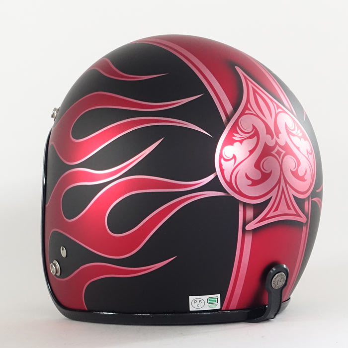 3-104 スペードメッキベースレッド 艶消し仕上げ | ジェットヘルメット