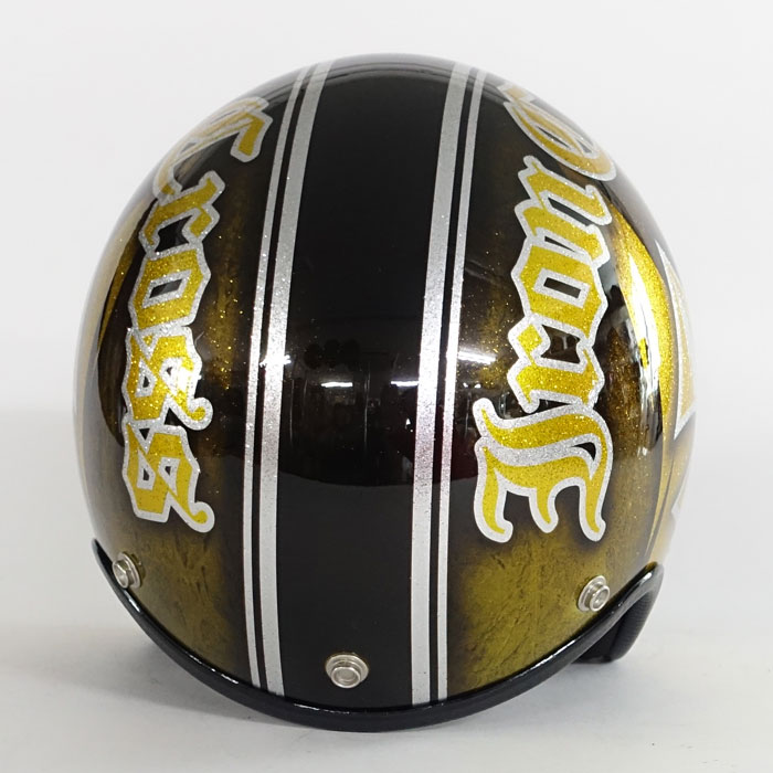 3-196 アイアンクロスサンダーボルラメゴールド | ジェットヘルメット
