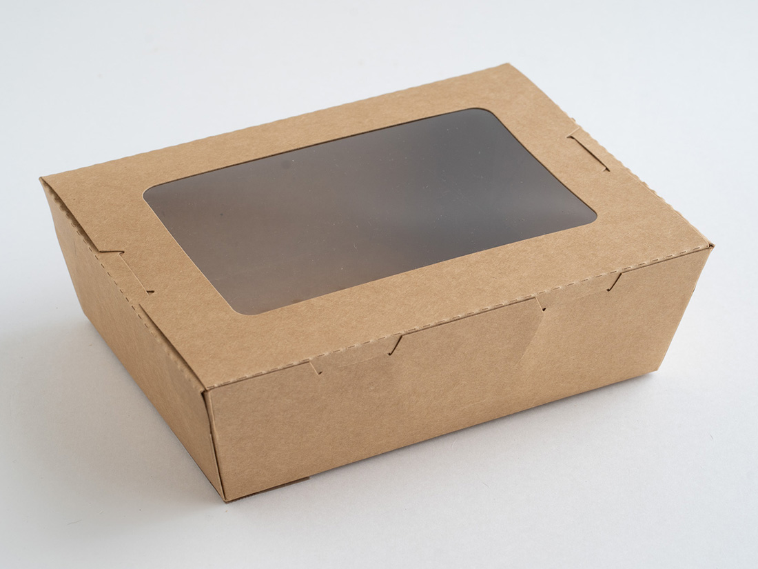 窓付きクラフトランチボックス XS | 紙製の弁当容器 | お菓子・パン