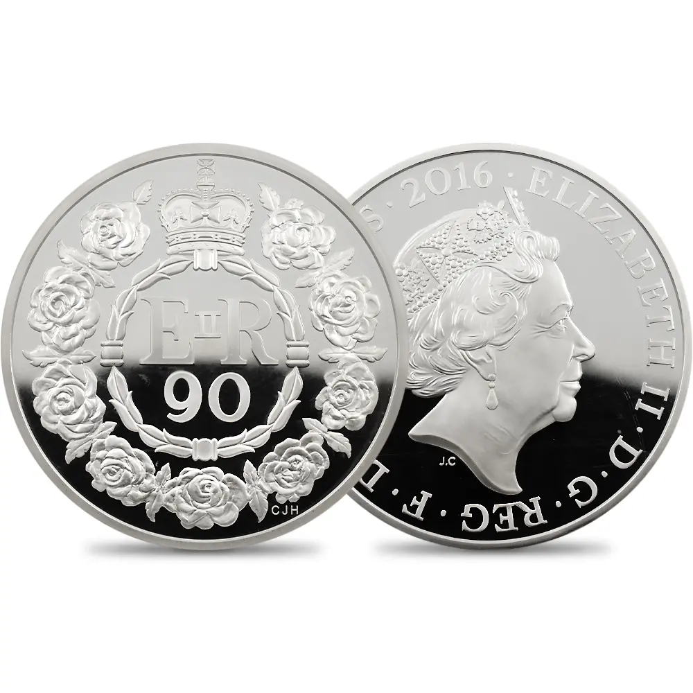 イギリス 2016 エリザベス2世 女王生誕90年記念 10ポンド5オンス銀貨