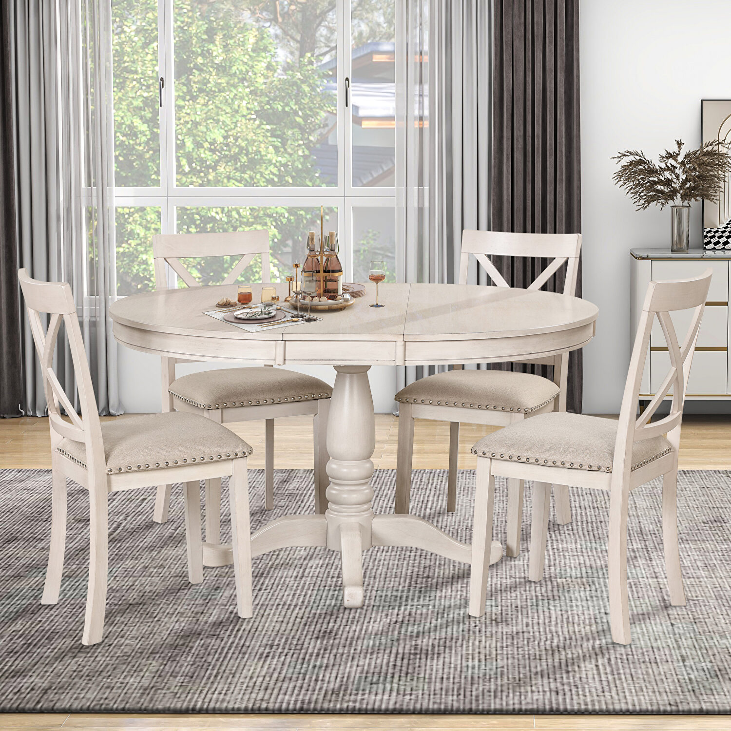 La Spezia SG006 White Table + 4 Chairs + Chairs SG000640AAA | Comfyco