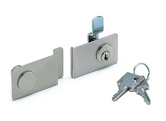 シリンダーガラス錠 両開き扉用 家具金物