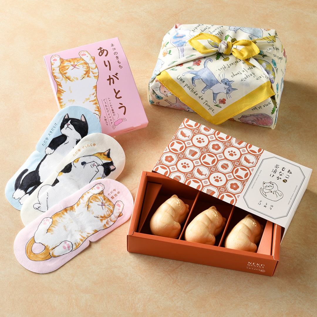 ネコづくし ギフトセット 「ありがとう」(アソート)【風呂敷包み