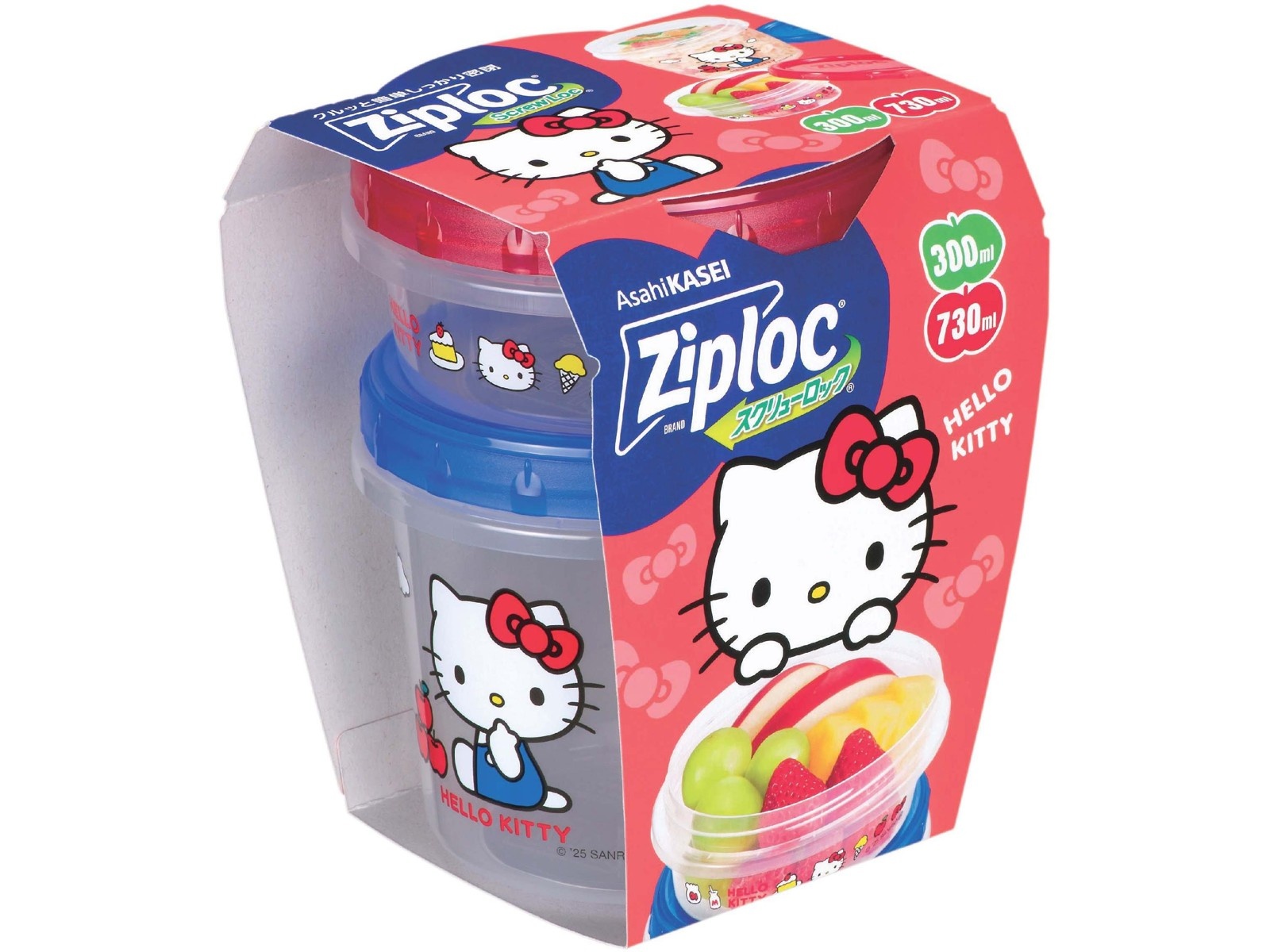 ジップロック コンテナ キティ スクリューロック 300ml＆730ml 6個