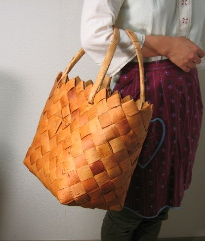 白樺かご 白樺バスケット 白樺バッグ