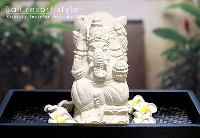 かわいいガネーシャの石像(白)の通販｜《公式》アジアン・バリ雑貨専門