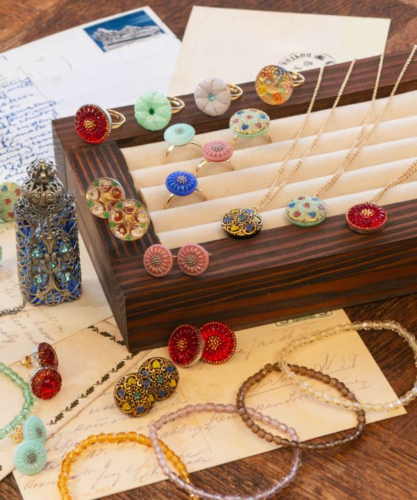 チェコボタンルミネックレス（M）(MINT HEARTS): 『欧州航路』