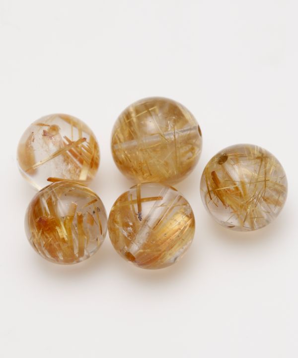 タイチン（太針）ルチルクォーツ珠10mm(ﾌﾞﾗｼﾞﾙ産): 『岩座(いわくら