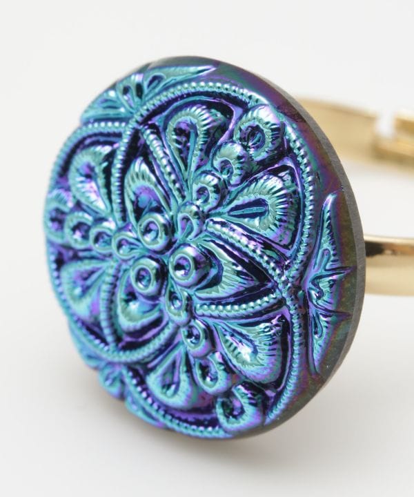 チェコガラスレーリング（M）(BLUE SUN FLOWER): 『欧州航路』