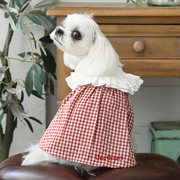 ONE OCTAVE（ワンオクターヴ）ヨークフリルワンピ | 犬服・ドック