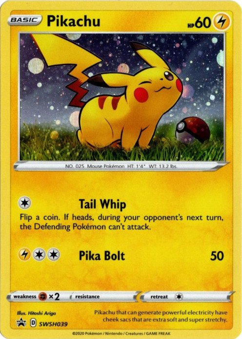ピカチュウ 海外版 英語版 ホロ プロモ Pikachu - SWSH039 -【Card