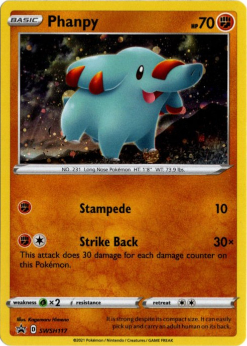 ゴマゾウ 海外版 英語版 ホロ プロモ Phanpy - SWSH117 -【Card Chicken】