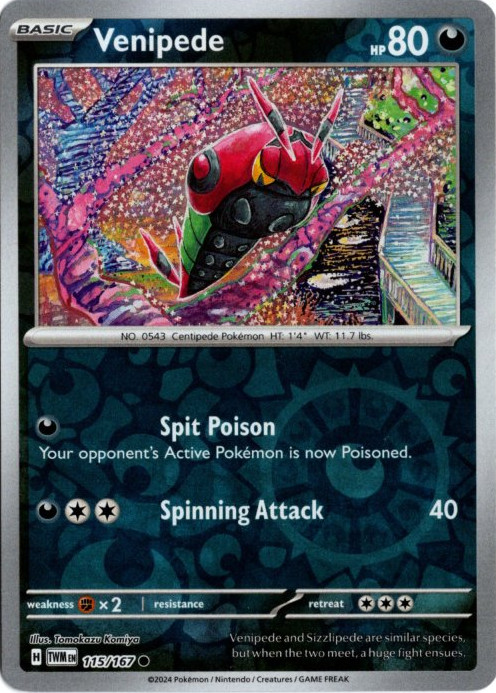 フシデ 海外版 英語版 リバホロ Venipede - 115/167 -【Card Chicken】