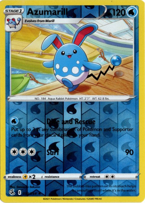 マリルリ 海外版 英語版 リバホロ Azumarill - 059/264 -【Card Chicken】