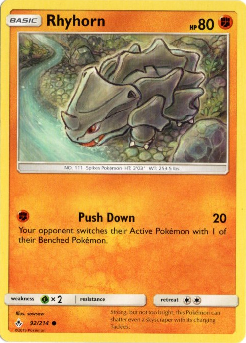 サイホーン 海外版 英語版 Rhyhorn - 92/214 -【Card Chicken】