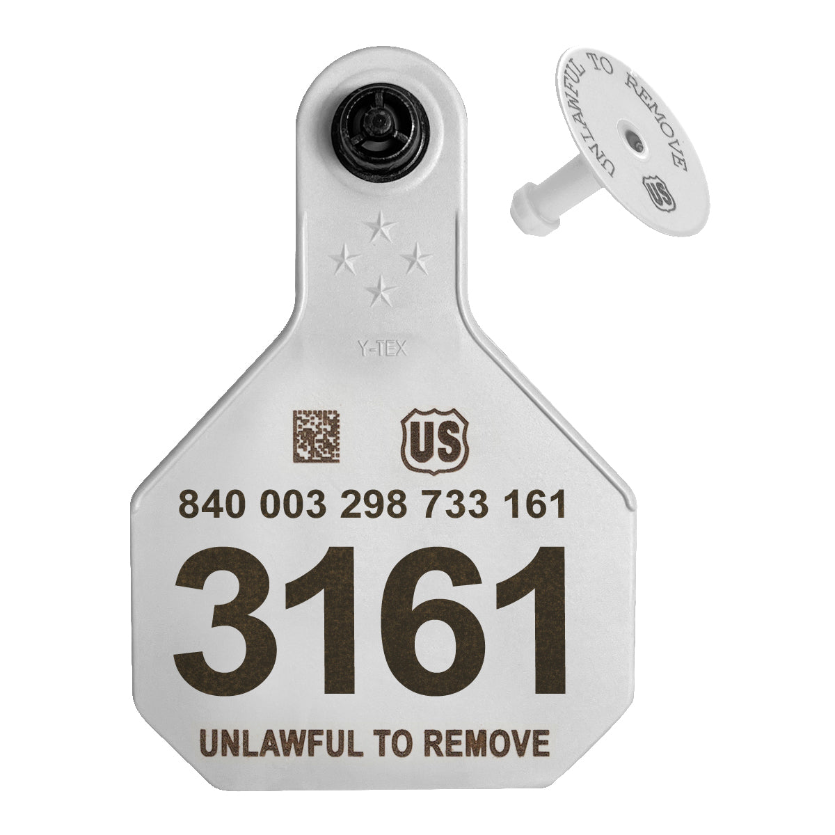 Numbered RFID UHF Ear Tag: Y-Tex Large USDA 840 UHF Ear Tag, Long