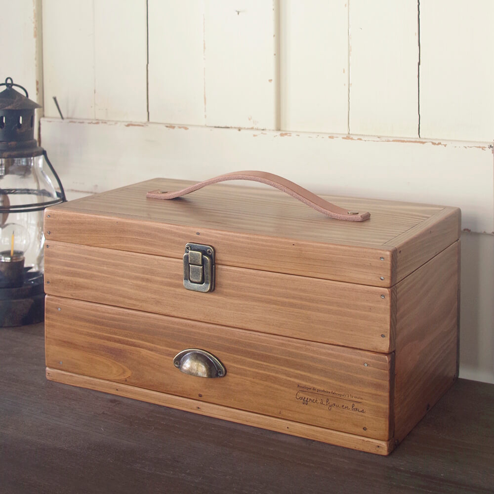 アンティーク風ツールドロワーボックス｜手作り収納木製ケース｜通販