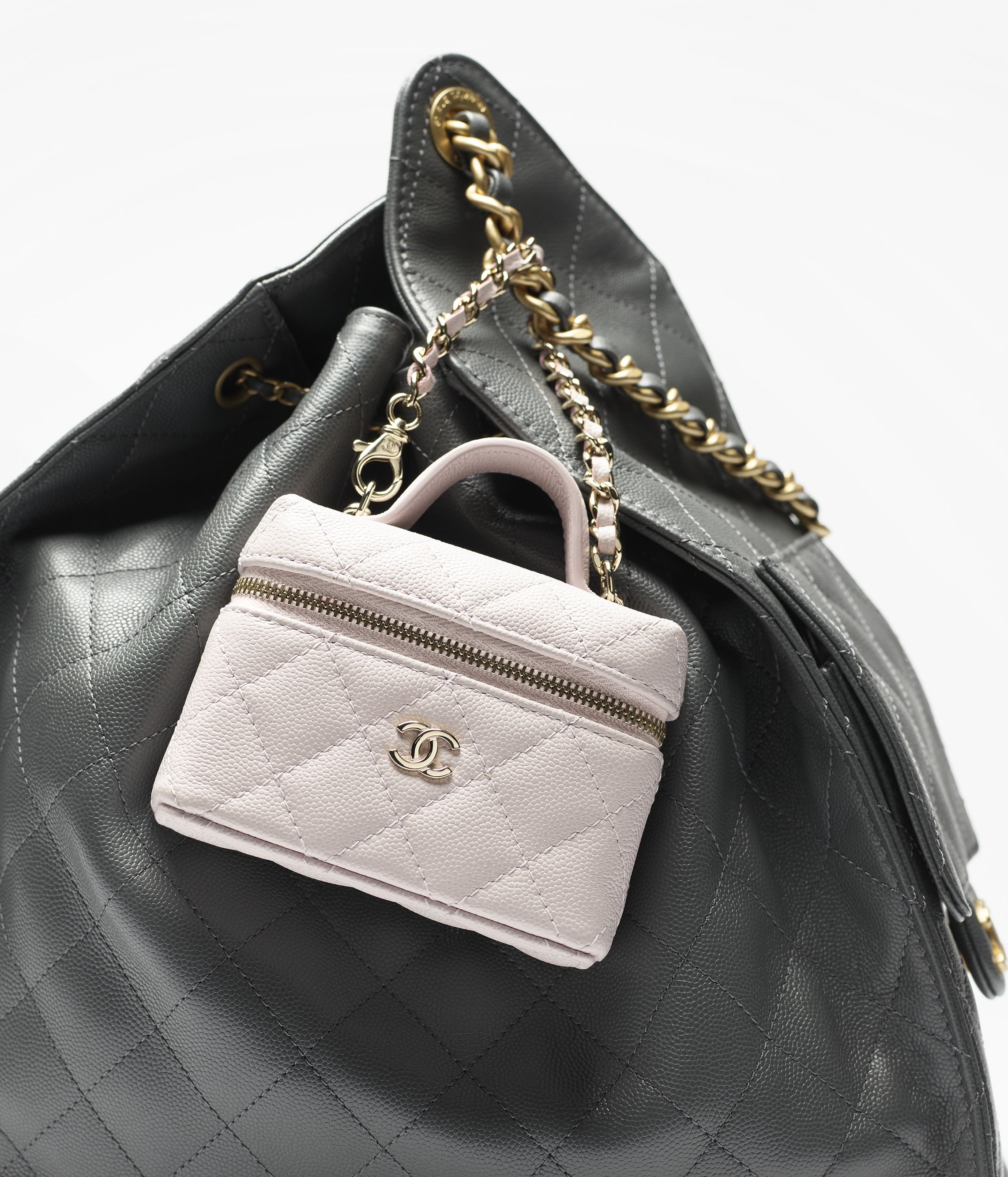 クラシック ミニ バッグ チャーム - グレインド シャイニー カーフ