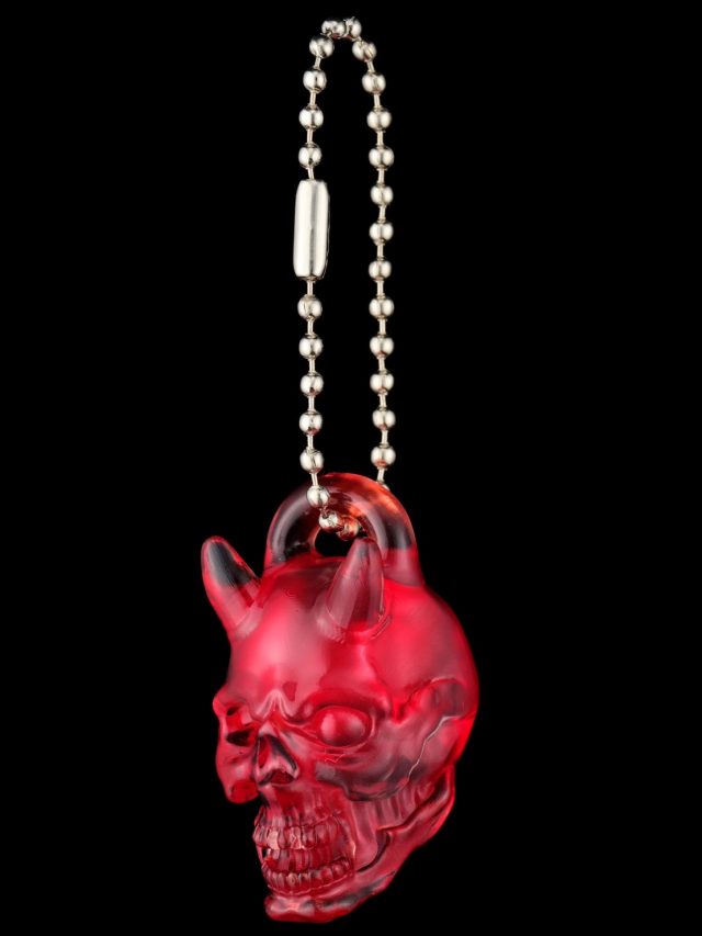 鬼スカルキーホルダー（クリアレッド） | Crunk Devil