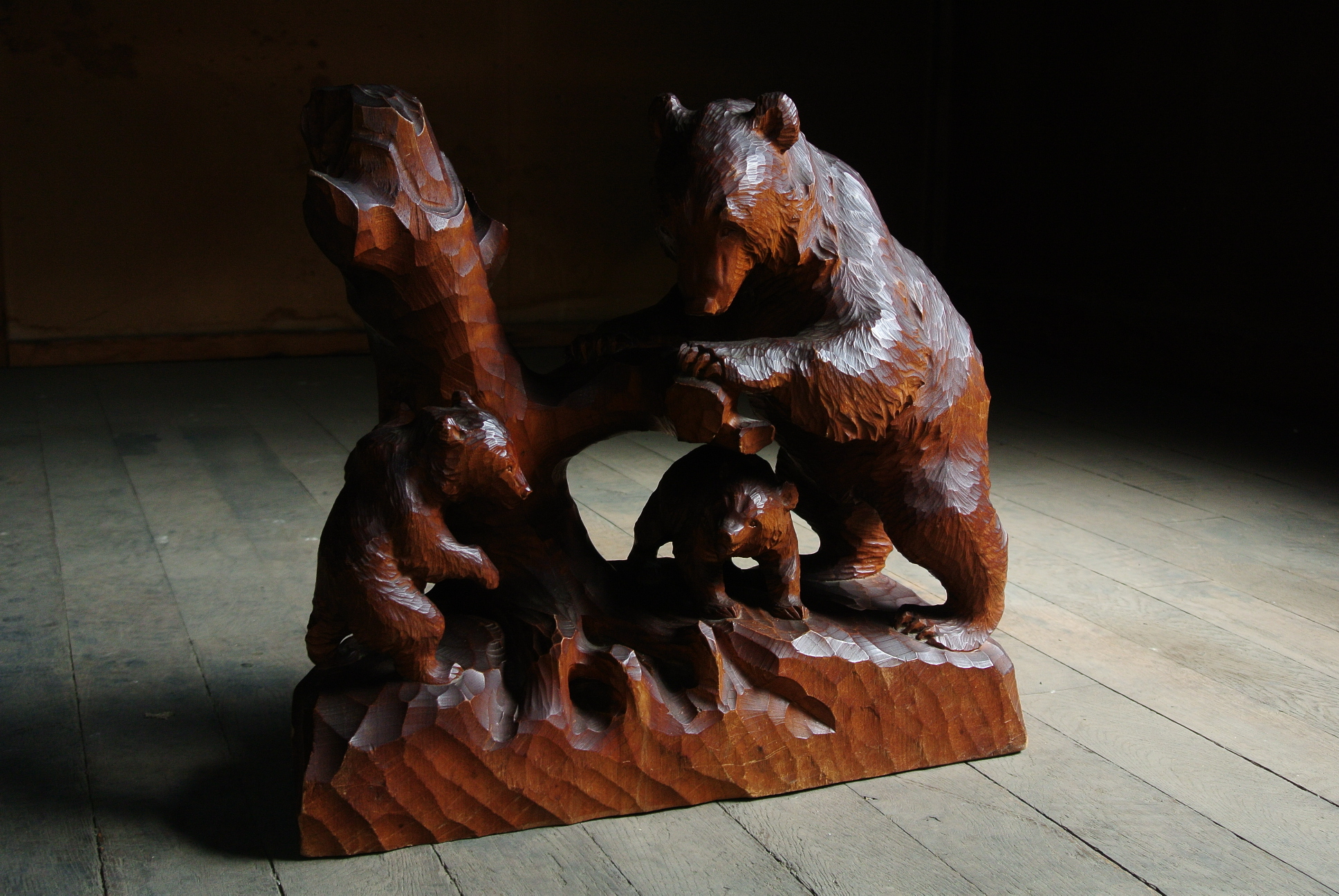 堀井清司「親子熊」木彫 - アンティーク雑貨・古道具の札幌