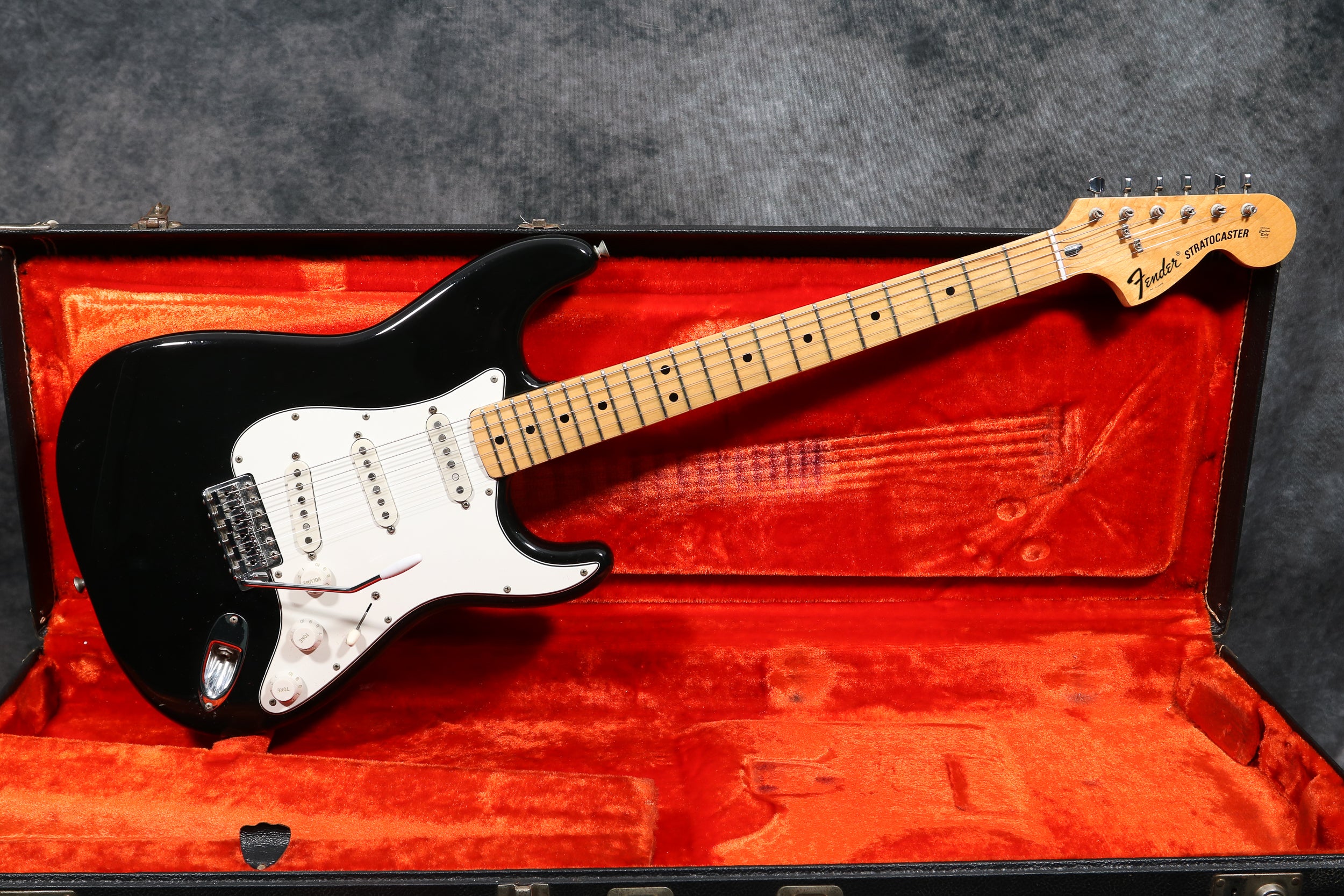 1974 Fender Stratocaster, Black – Andy Baxter Bass & Guitars