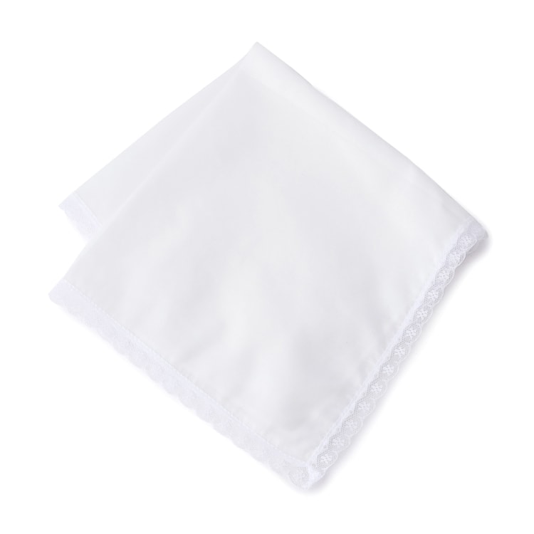 レース付きフォーマル用ハンカチ 白【AOKI公式通販】