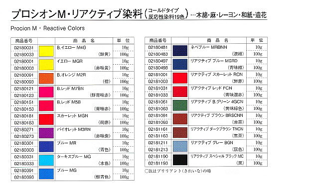 色見本一覧｜藍熊染料株式会社