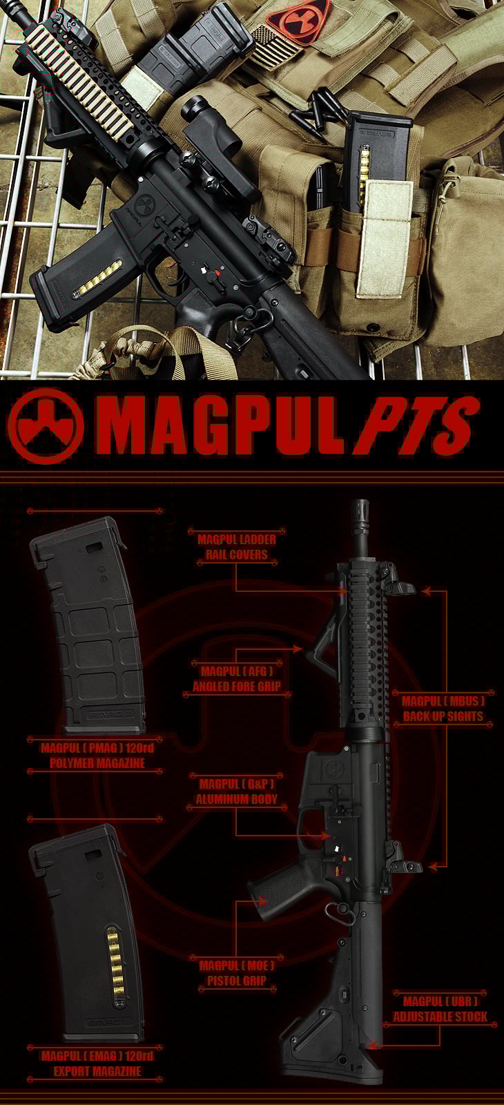 Magpul PTS M4 / M16 M-Version 120 rd. AEG Mid Capacity P-Magazine