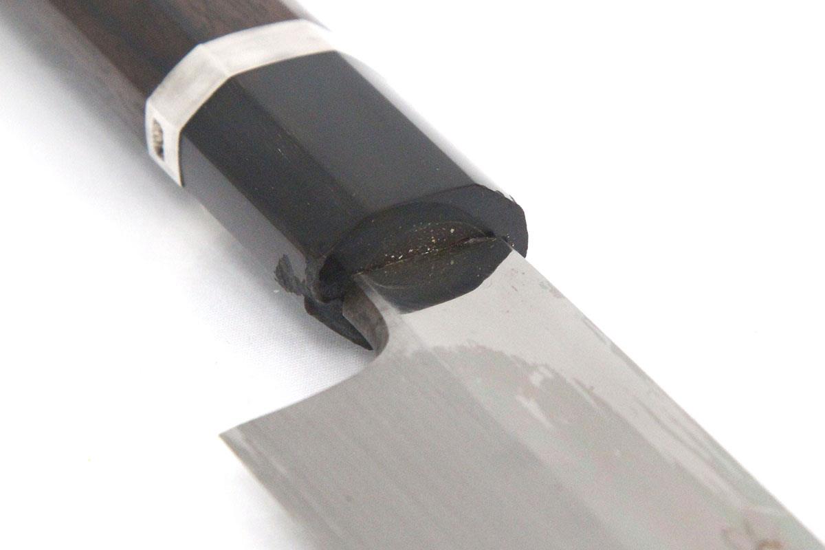 柳刃包丁 本焼 尺一 水野鍛錬所 源昭忠 銀二巻 黒檀柄 黒檀鞘・桐箱付