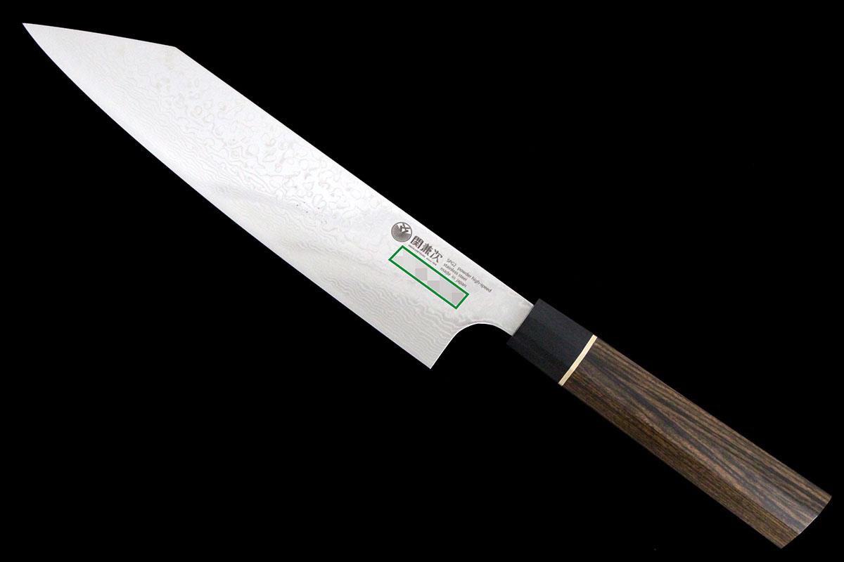 切付包丁 牛刀 210mm 両刃 ダマスカス鋼 瑞雲 特製 積層強化木柄 桐箱