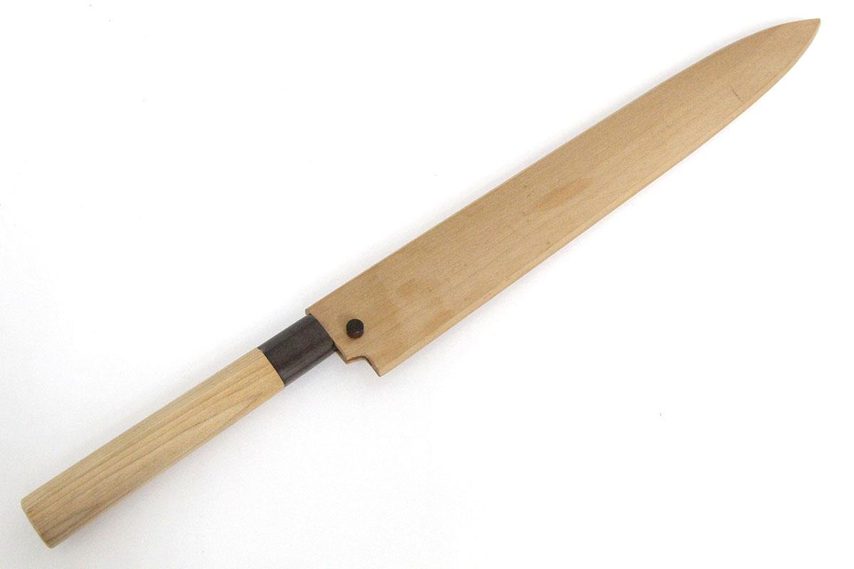 柳刃包丁 本焼 尺一 出雲純和鋼 鏡面 朴柄 白鞘付 名入 KN02-A10785