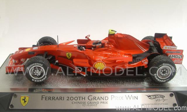 hot-wheels Ferrari F2007 200th Ferrari GP Win - China 2007 - Kimi