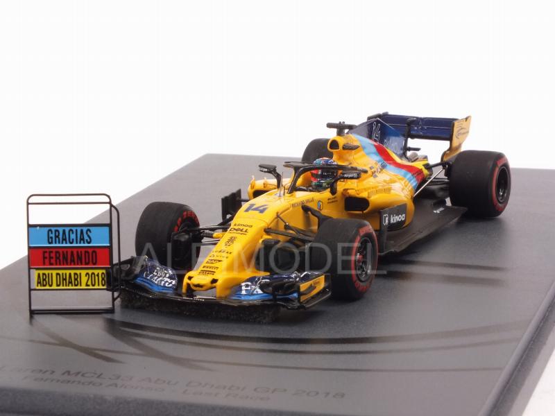 spark-model McLaren MCL33 #14 GP Aubu Dhabi 2018 Fernando Alonso