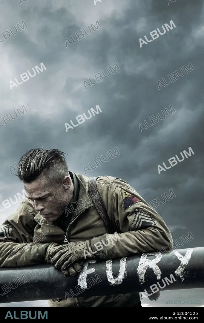 BRAD PITT in FURY, 2014, directed by DAVID AYER. Copyright QED