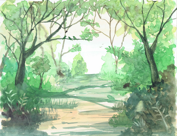 涼し気な森」 by 彩海 凪｜Artmeter｜暮らしを彩るアートが、きっと