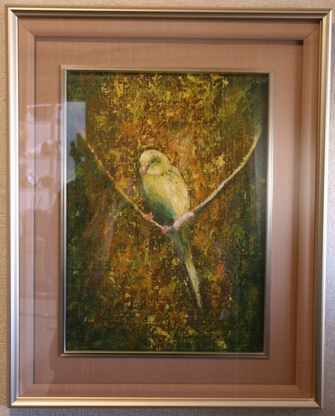 黄色いインコのブランコ遊び」 by 二色筆々｜Artmeter｜暮らしを彩る