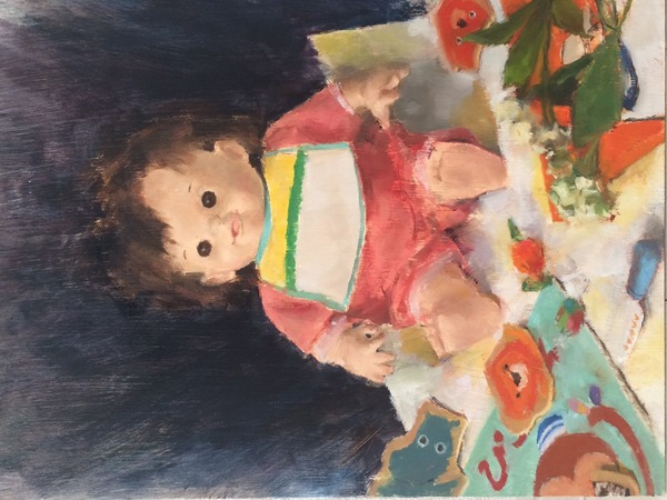 フランス人形」3号F キャンバスに油彩 額付き」 by イクコ オダ