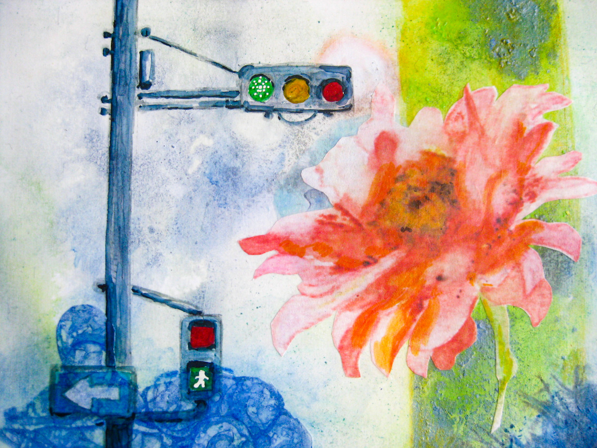 交差点の公園で」 by Kaji Yoco｜Artmeter｜暮らしを彩るアートが