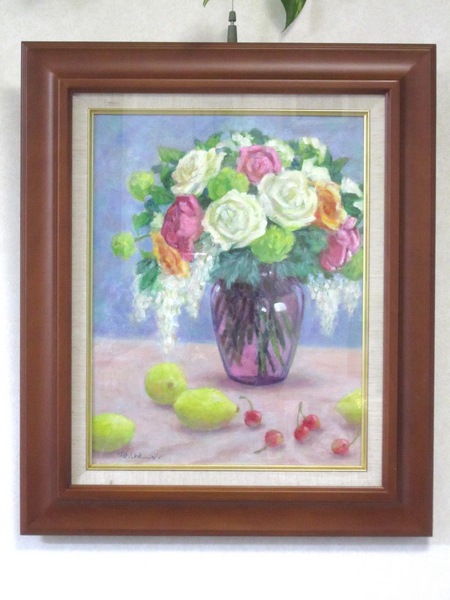 花瓶の花とフルーツ」 by Urara｜Artmeter｜暮らしを彩るアートが