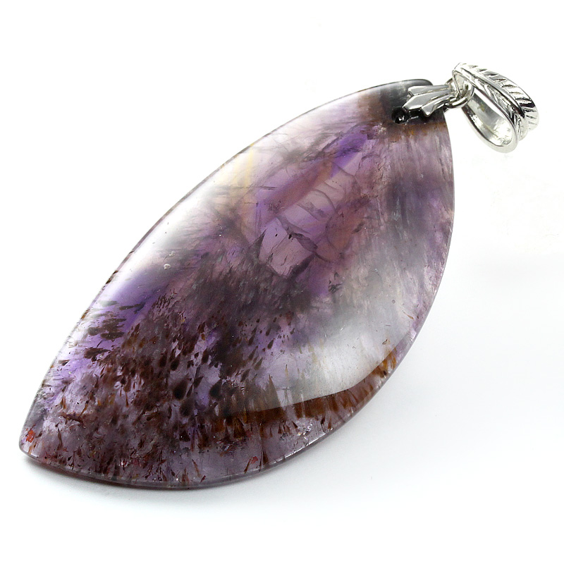 カコクセナイトインアメジストペンダント-003│水晶クラスター、天然石