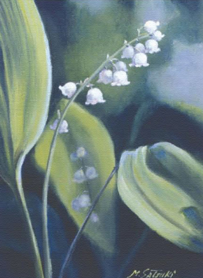 五月みどり 絵画 (版画/キャンバスジクレー) すずらん 4025|アート