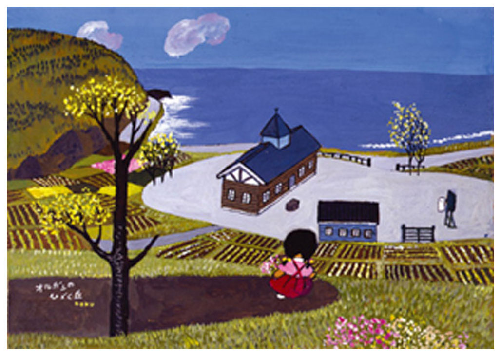 谷内六郎 絵画 (版画/ジクレー) オルガンの響く丘 5837|アート