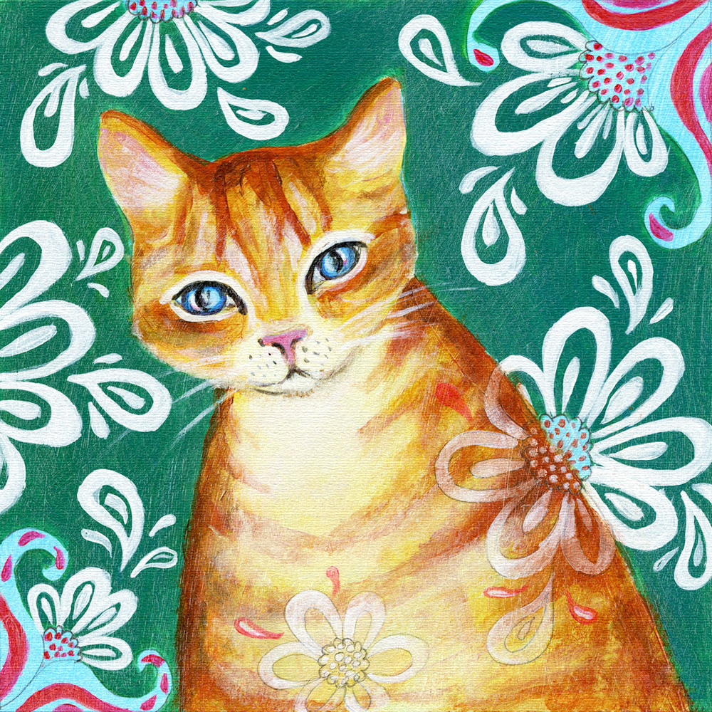 カレン・ホイプティング 絵画 (版画/キャンバスジクレー) オレンジ