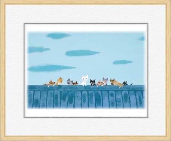 渡辺あきお 絵画(版画額装品/ジクレー) それぞれ思いを馳せて 9698